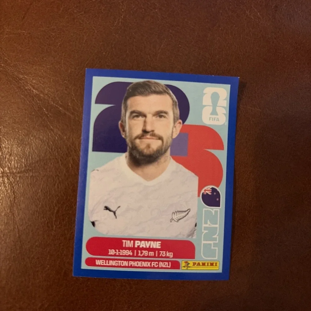Panini‎ FIFA New Zealand Sticker Lot 9 Tim Payne Blue Parallel 2026 Rare